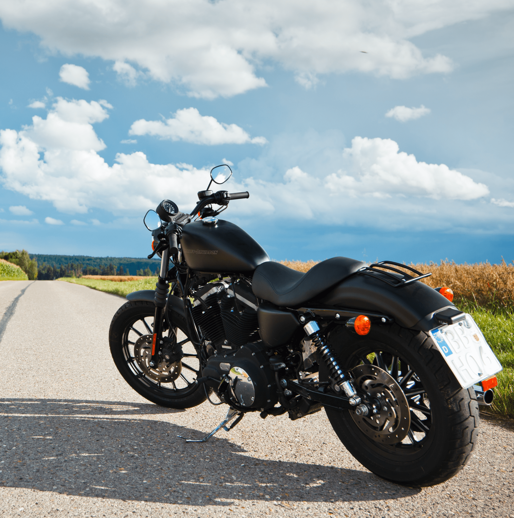 Motorcycle on a country road