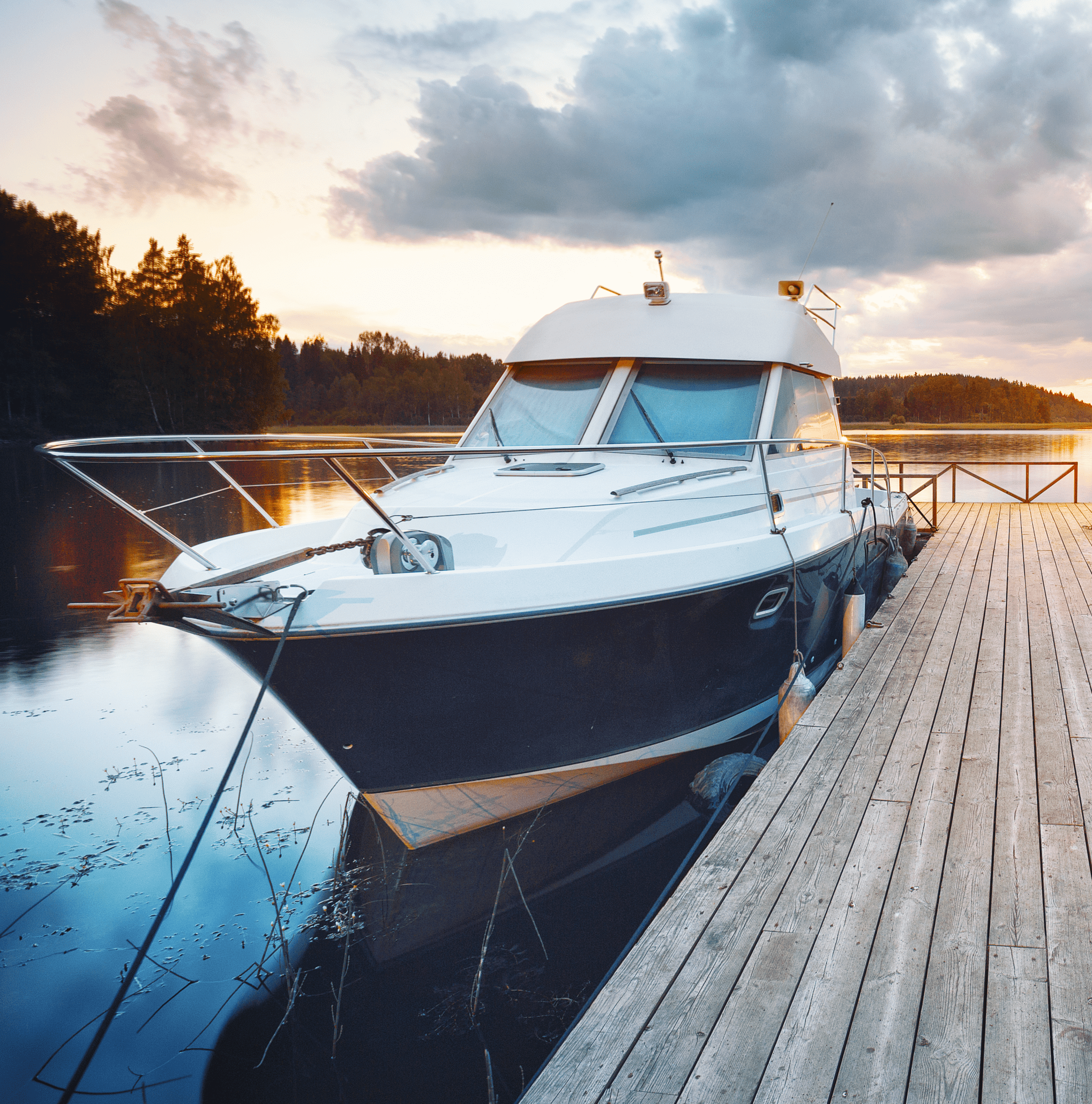 Wooden pier with boat